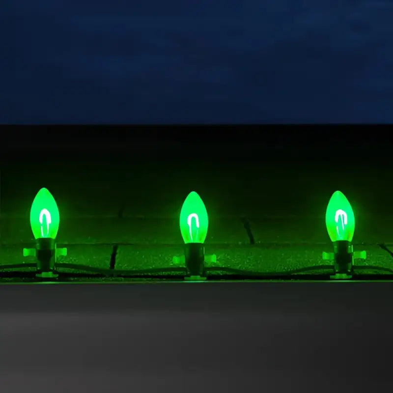 C9 Green Transparent Shatterproof LED Filament Vintage Christmas Light Bulb Pack of 5 - Christmas Lights