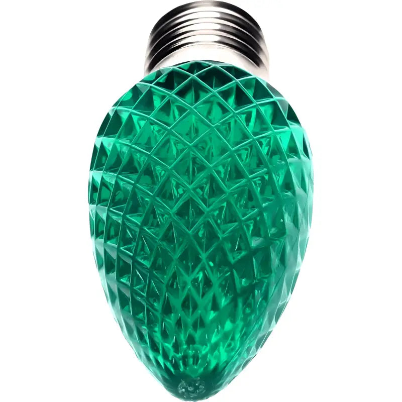 C9 Green Faceted ProCore LED Christmas Light Bulbs - Christmas Lights