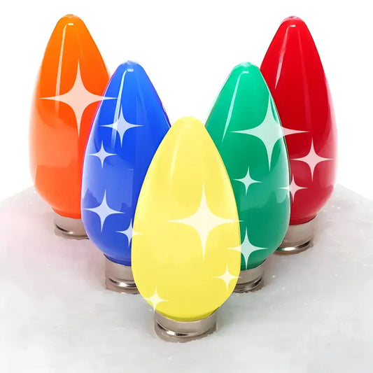 C9 Multicolor Red Blue Green Orange Gold Twinkle Smooth ProCore LED Christmas Light Bulbs - Christmas Lights