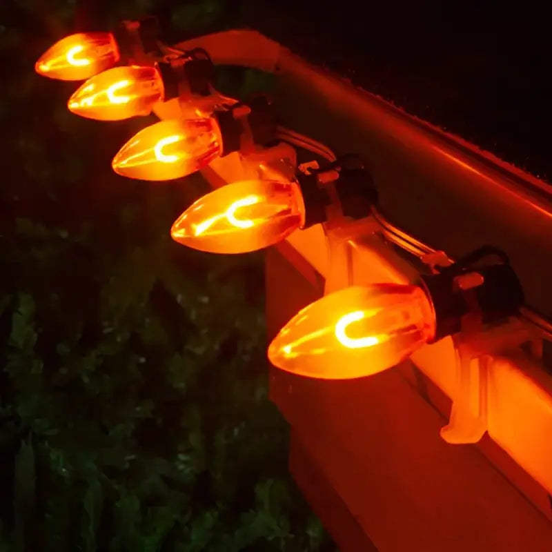 C9 Orange Transparent Shatterproof LED Filament Vintage Christmas Light Bulb Pack of 5 - Christmas Lights