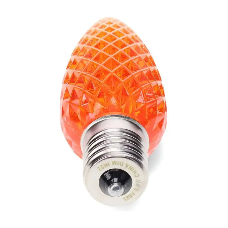 C9 Orange Faceted ProCore LED Christmas Light Bulbs - Christmas Lights