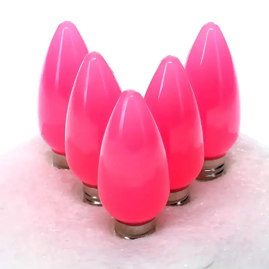 C9 Pink Smooth ProCore LED Christmas Light Bulbs - Christmas Lights