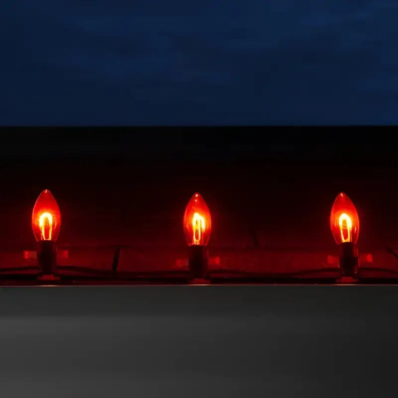 C9 Red Transparent Shatterproof LED Filament Vintage Christmas Light Bulb Pack of 5 - Christmas Lights