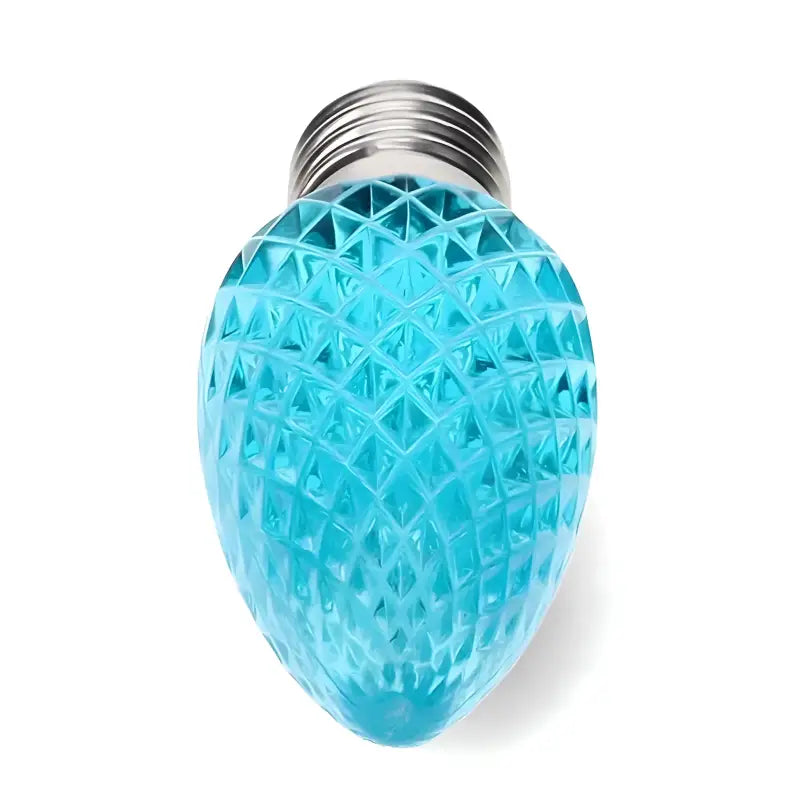 C9 Teal Faceted ProCore LED Christmas Light Bulbs - Christmas Lights