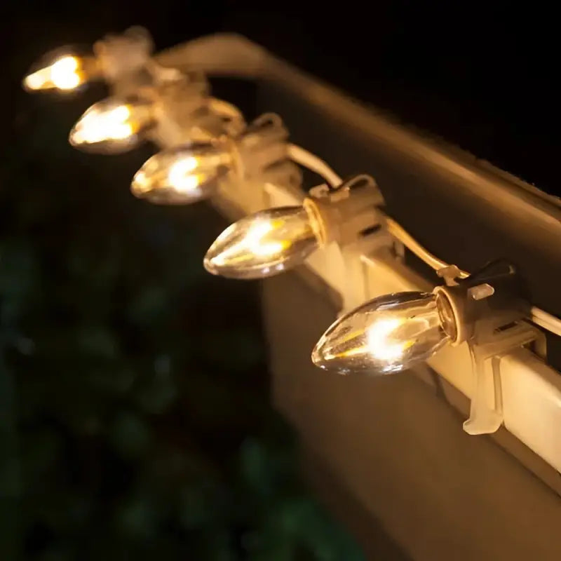 C9 Warm White Transparent Shatterproof LED Filament Vintage Christmas Light Bulb Pack of 5 - Christmas Lights