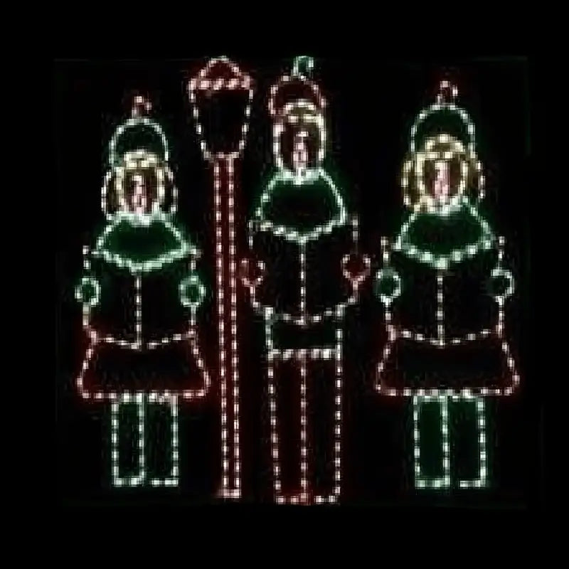 Carolers with Lamp Post 4 Piece Set - Wireframes Displays and Yard Art