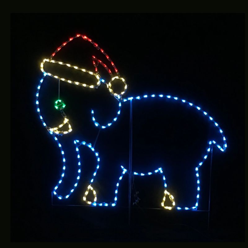 Elephant with Santa Hat - Wireframes Displays and Yard Art