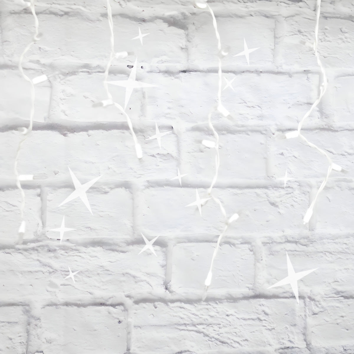 M5 Warm White LED Icicle Lights 70 Bulbs 7.5ft Long White Wire TWINKLE - Christmas Lights