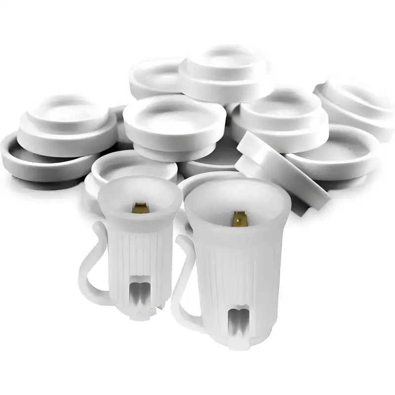 Safe T Caps Socket Cap Covers for C7 and C9 Bulbs Stringers White Pack of approximately 100 Christmas Light