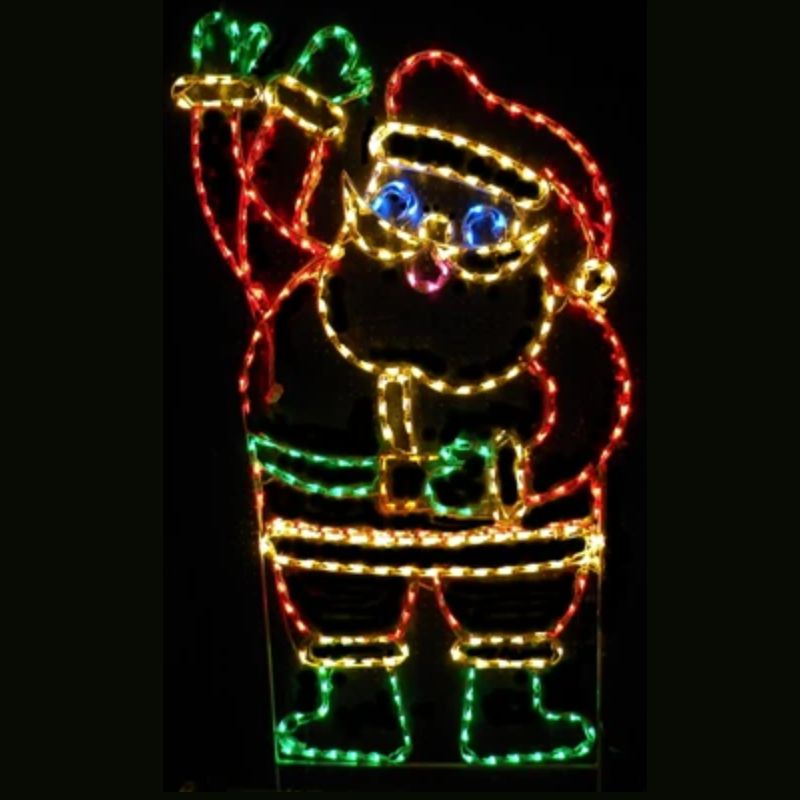 Santa Claus Animated XLarge - Wireframes Displays and Yard Art