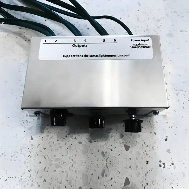 Six Shooter 2-6 Channel Advanced Chase Controller - Christmas Light Installation Accessories