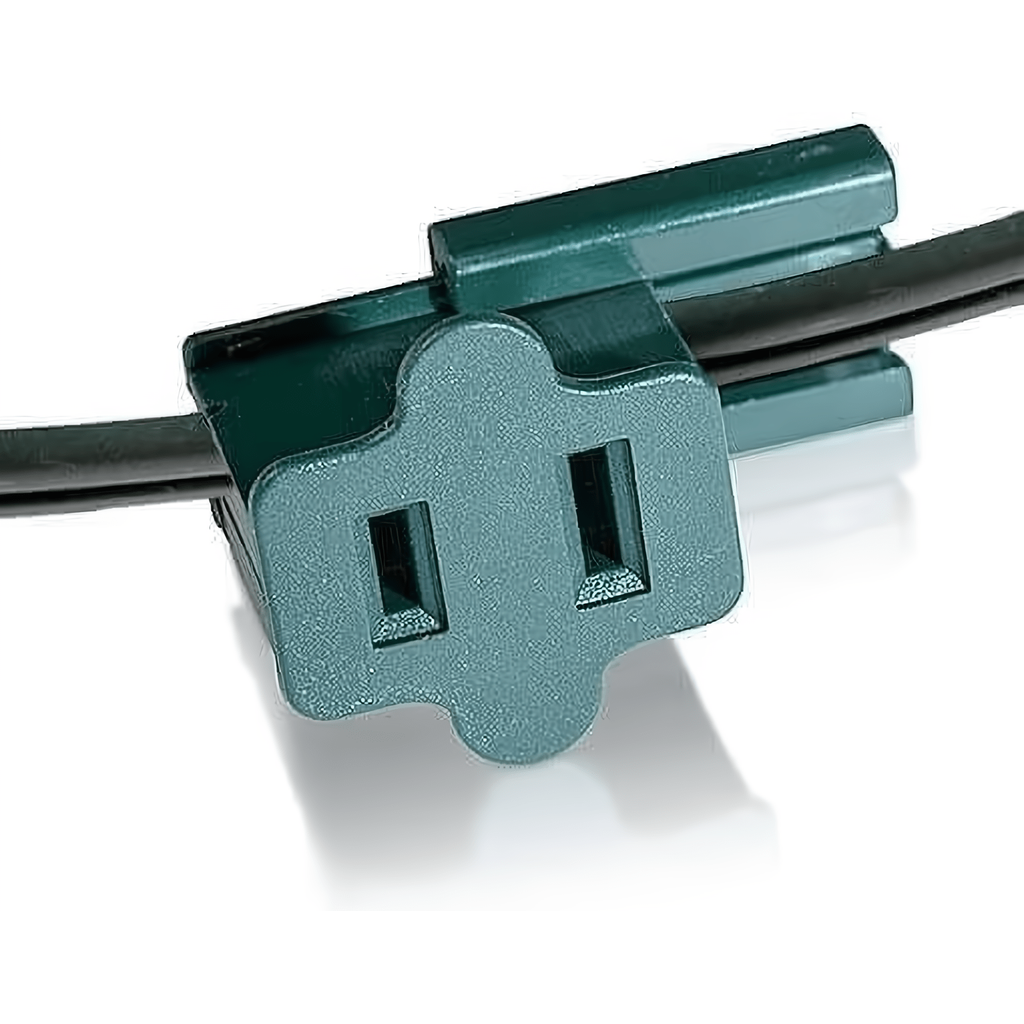 Slide-On Plugs / Vampire Plugs SPT2 Female Inline Pass Through Pack of 25 Green - Christmas Light Installation