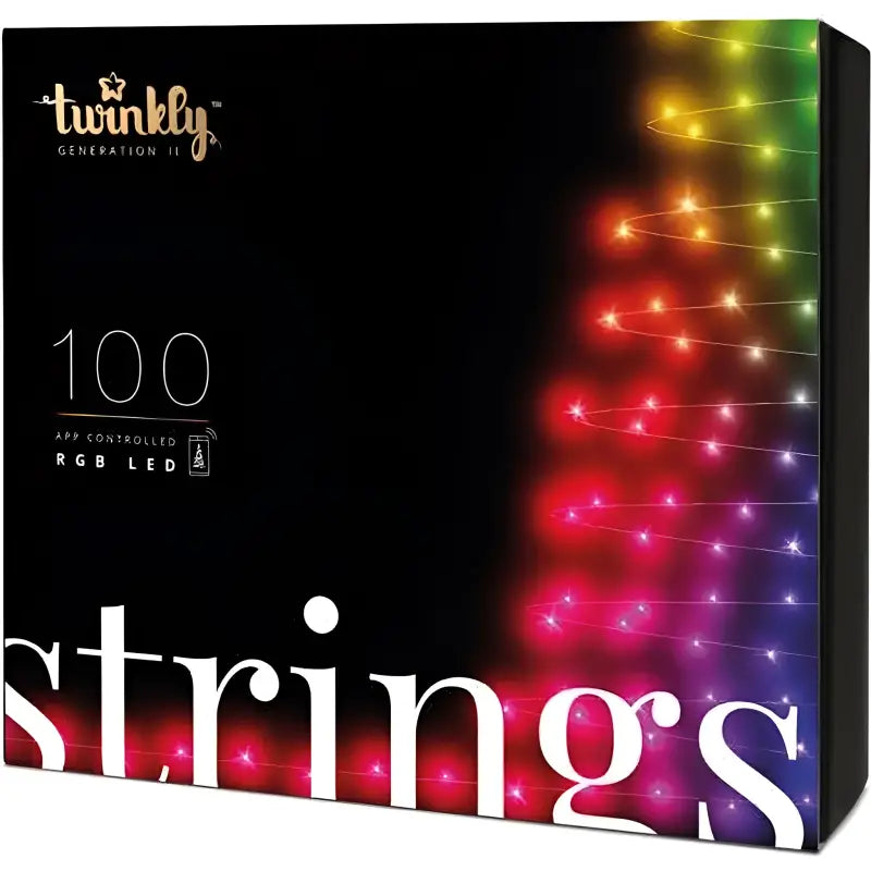 Twinkly App Controlled RGB Christmas Lights 100 Bulbs Green Wire Christmas Lights