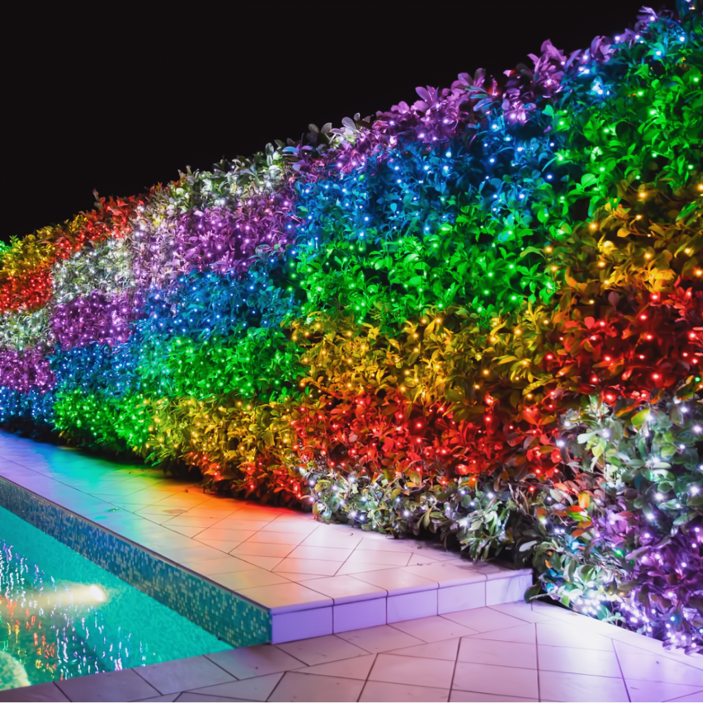 Twinkly App Controlled RGB Christmas Lights 400 Bulbs Green Wire - Christmas Lights
