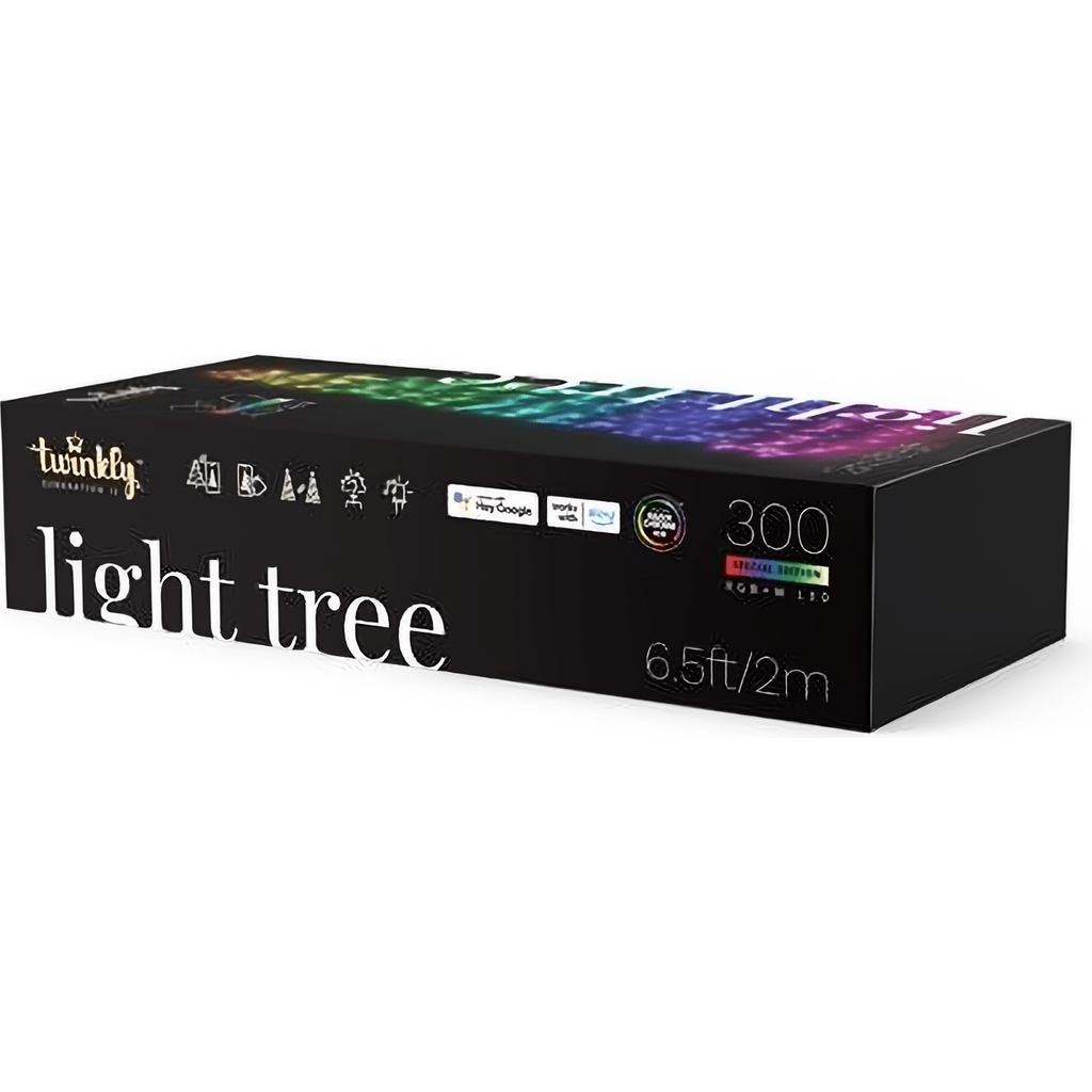 Twinkly App Controlled RGBW 3D Light Show Tree 300 Bulbs 6.5 Feet Tall - Christmas Lights