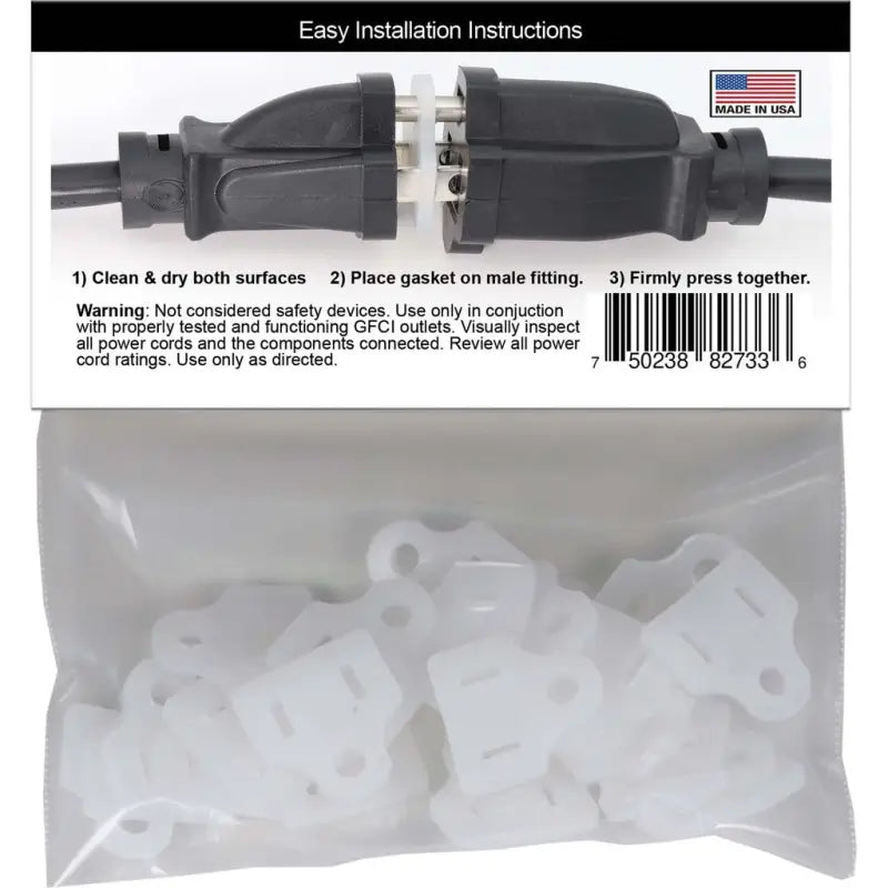 Weatherproof Electrical Plug Extension Cord Gaskets 25 Pack - Christmas Light Installation Accessories
