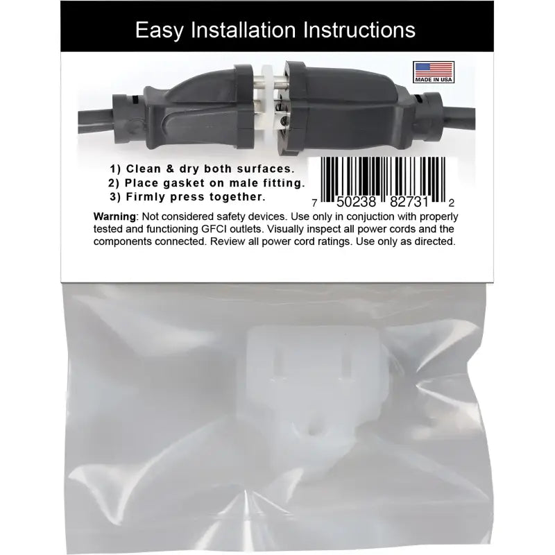 Weatherproof Electrical Plug Extension Cord Gaskets 5 Pack - Christmas Light Installation Accessories