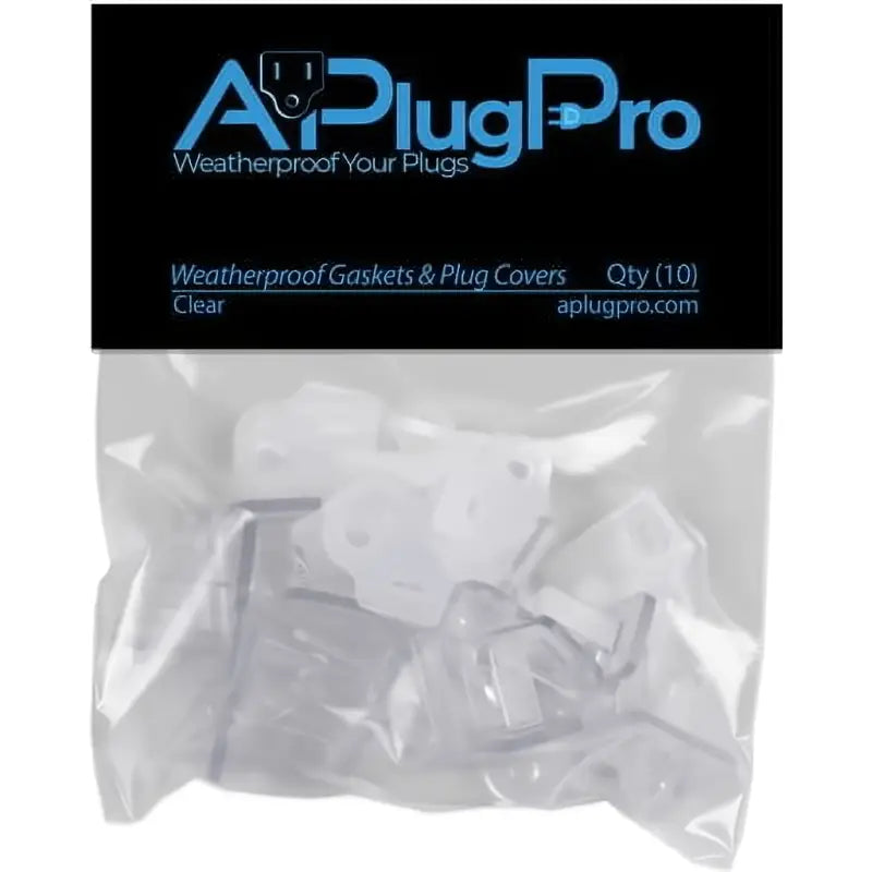 Weatherproof Electrical Plug Extension Cord Gaskets and Clear Covers 10 Pack - Christmas Light Installation Accessories