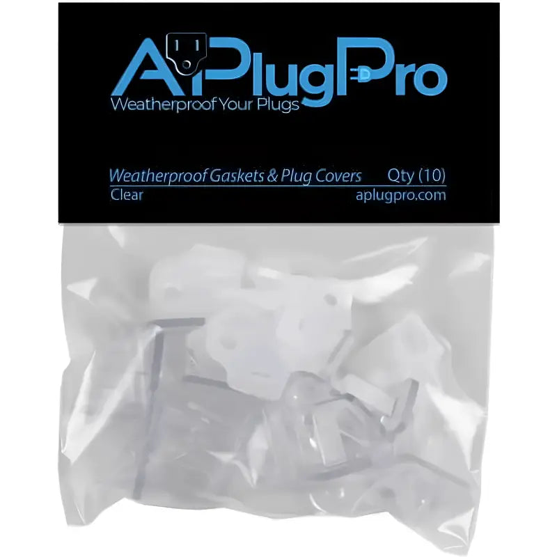 Weatherproof Electrical Plug Extension Cord Gaskets and Clear Covers 10 Pack - Christmas Light Installation Accessories