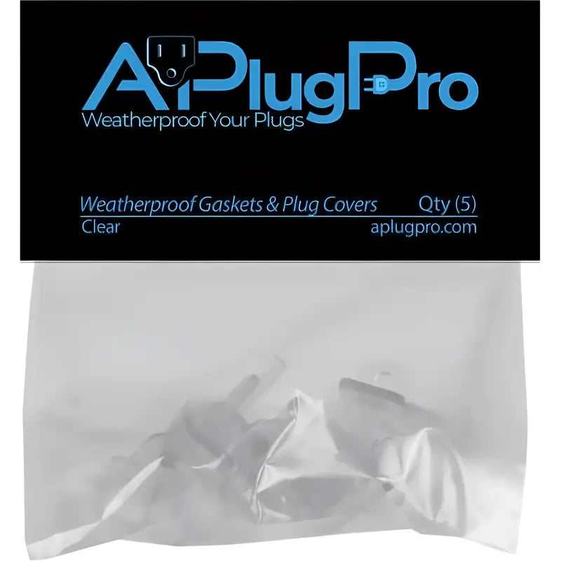 Weatherproof Electrical Plug Extension Cord Gaskets and Clear Covers 5 Pack - Christmas Light Installation Accessories