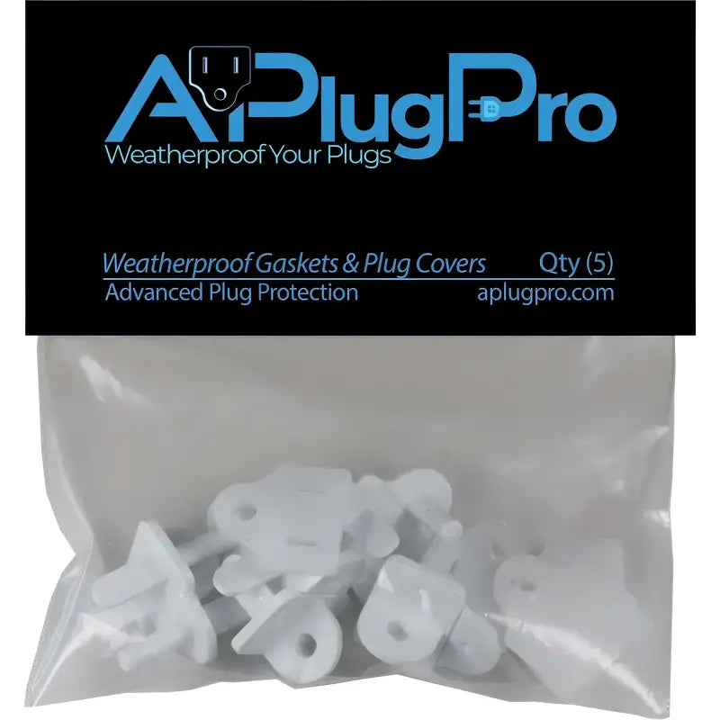 Weatherproof Electrical Plug Extension Cord Gaskets and White Covers 5 Pack Christmas Light Installation Accessories