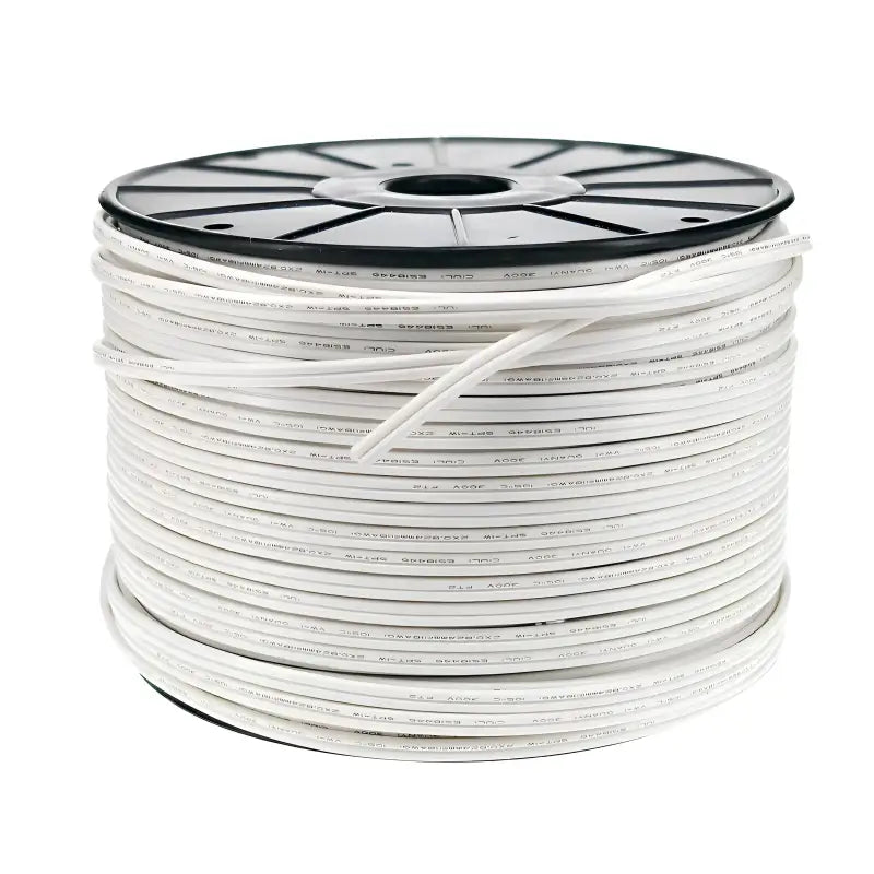 Wire Zipcord 18 Gauge SPT1 250’ White - Christmas Light Installation Accessories