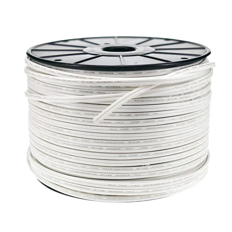 Wire Zipcord 18 Gauge SPT1 500’ White - Christmas Light Installation Accessories