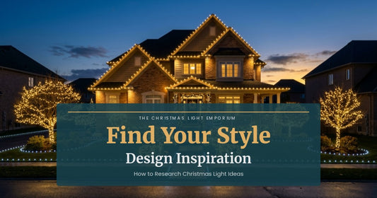 Stunning Christmas light display on a suburban house at dusk