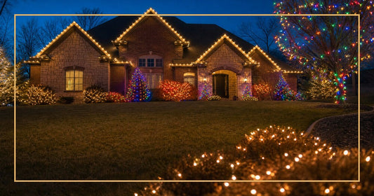 Best outdoor LED Christmas lights guide showing a professionally lit home at twilight