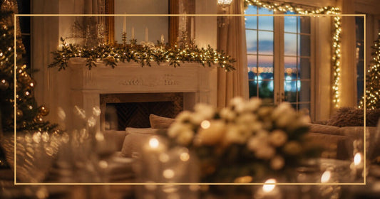 Christmas party lighting ideas with warm white LED lights creating cozy indoor ambiance