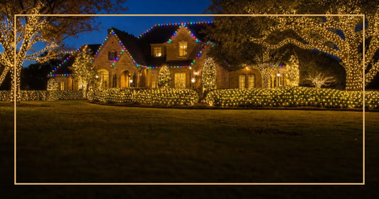 Research Christmas light designs and ideas - inspiring residential display at dusk