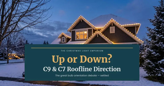 Should You Hang Christmas Lights Facing Up or Down? C9 & C7 Roofline Guide
