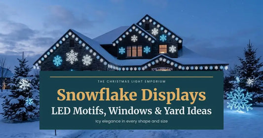 Snowflake Christmas Decorations: LED Motifs, Window Displays & Yard Installations