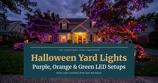 Spooky Halloween Yard Lighting Ideas: Purple, Orange & Green LED Setups