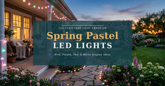 Spring Pastel LED Lights: Pink, Purple, Teal & White Display Ideas