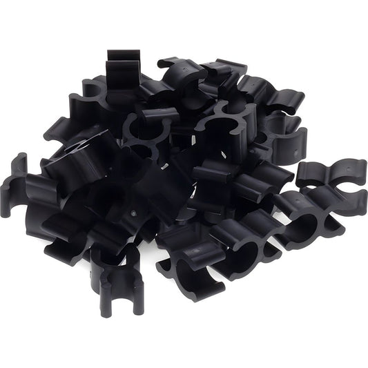 1/4" Wireframe Clips for Mini Lights, M5, 5mm LED Lights, Black, Pack of 100 - The Christmas Light Emporium