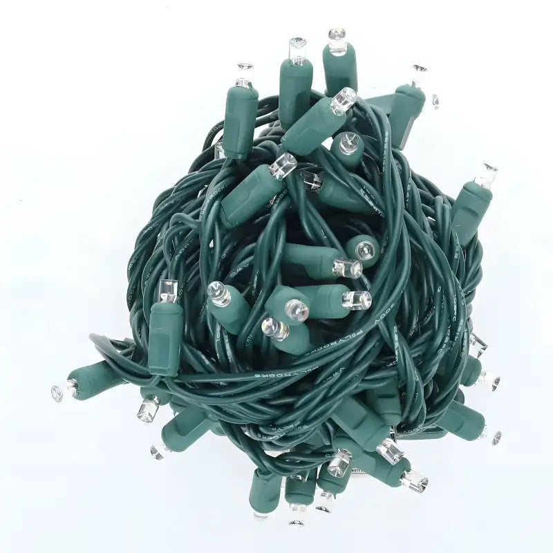 100 5mm Cool White SuperSpark LED Strobe Lights 6’’ Spacing - Christmas Lights