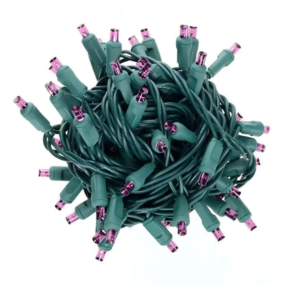 100 5mm Purple LED Christmas Lights 4’’ Spacing - Christmas Lights