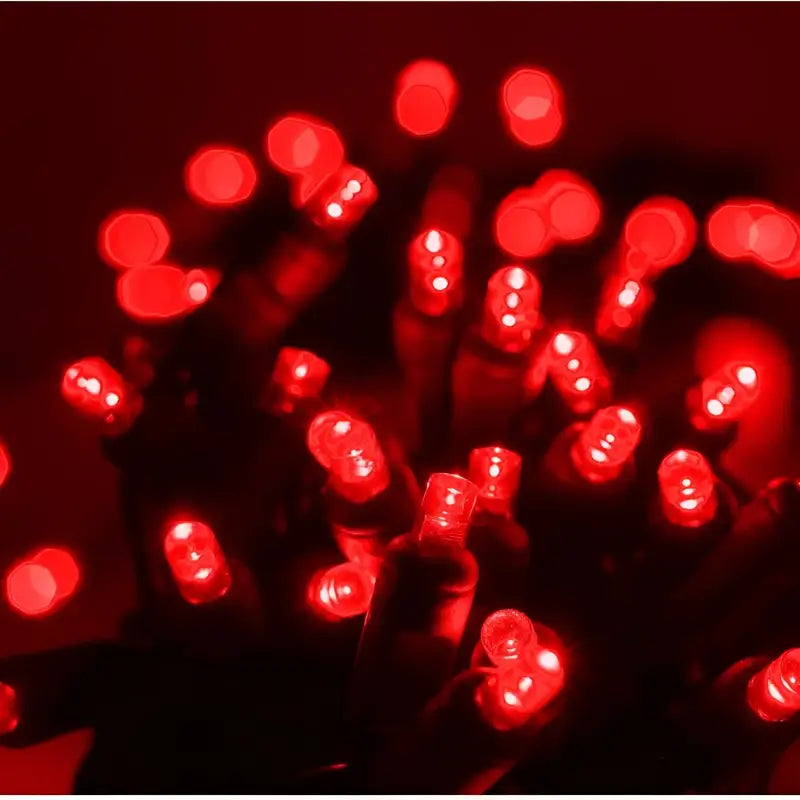 100 5mm Red LED Christmas Lights 4’’ Spacing - Christmas Lights