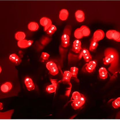 100 5mm Red LED Christmas Lights 4’’ Spacing - Christmas Lights