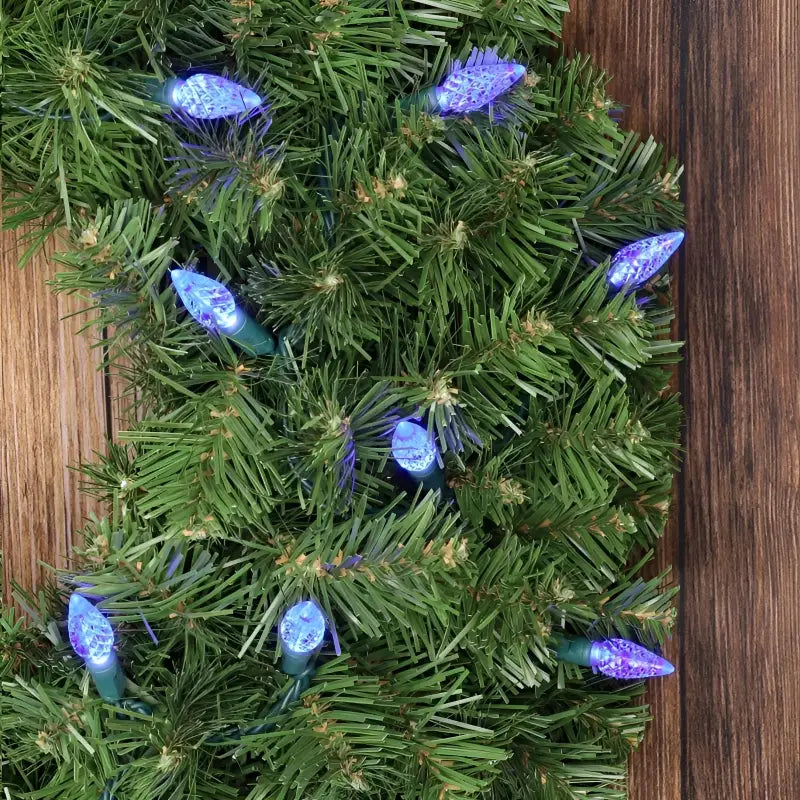 100 C6 Blue LED Christmas Lights 4’’ Spacing - Christmas Lights