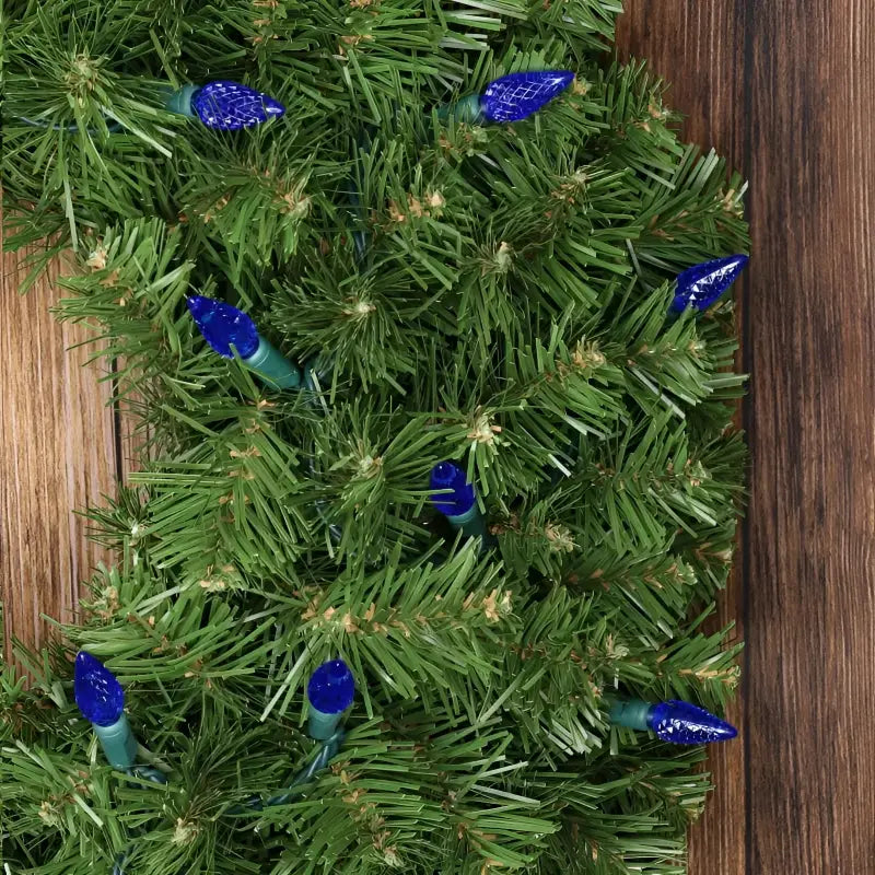 100 C6 Blue LED Christmas Lights 4’’ Spacing - Christmas Lights