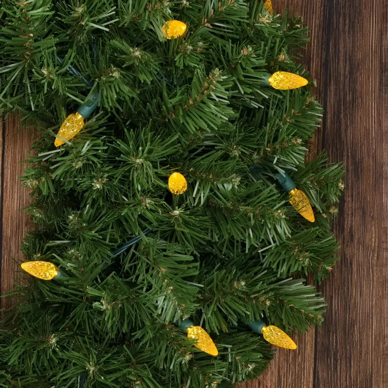 100 C6 Gold LED Christmas Lights 4’’ Spacing - Christmas Lights