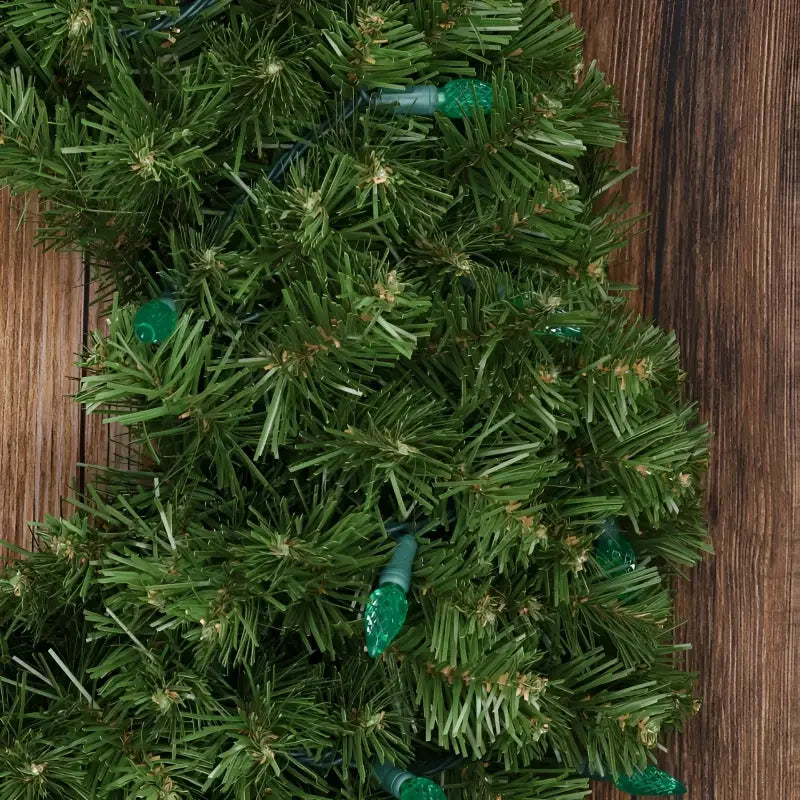 100 C6 Green LED Christmas Light Set 4’’ Spacing - Christmas Lights