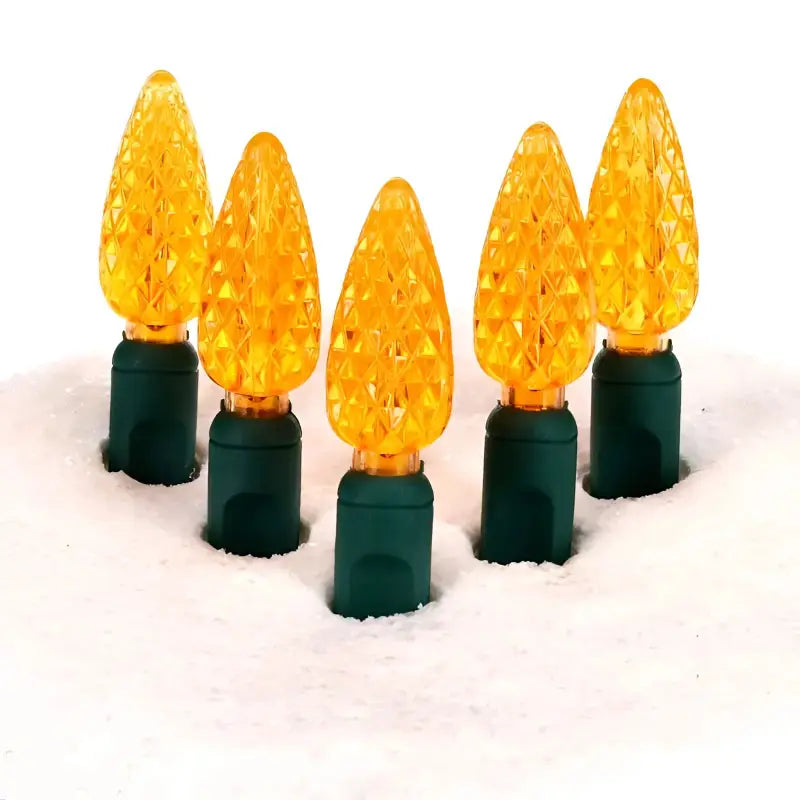 100 C6 Orange LED Christmas Lights 4’’ Spacing - Christmas Lights