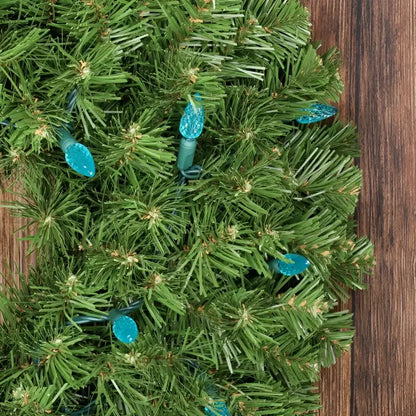 100 C6 Teal LED Christmas Lights 4’’ Spacing - Christmas Lights