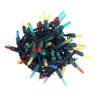 100 M5 Multicolor LED Christmas Lights, 4" Spacing, Green Wire