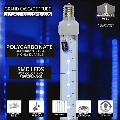 12’’ C9 Cascade Blue SMD LED Tubes - Box of 5