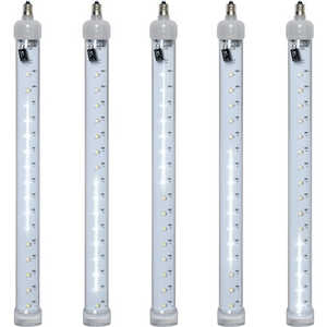 12" Cool White C7  LED Meteor Snowfall Tubes, Pack of 5 Christmas Lights Wintergreen Corporation