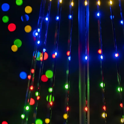 12’ Multicolor LED Animated Outdoor Lightshow Tree Black Frame - Christmas Lights